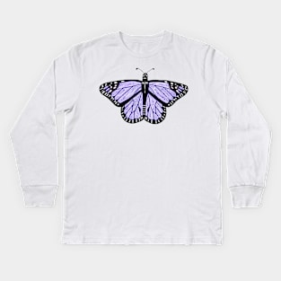 Purple Butterfly Kids Long Sleeve T-Shirt